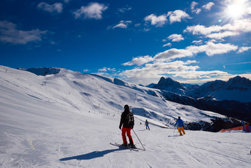 Fototapeta na wymiar Alpine Ski Arena in Plose Region - Italy