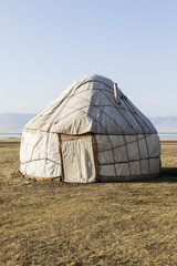 Traditional Yurt at Song Kul Lake in Kyrgyzstan