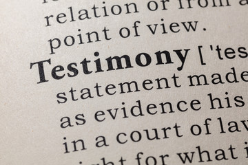 Obraz premium definition of testimony