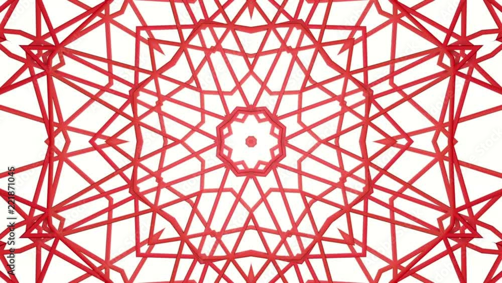 Poster geometric patterns of red color. abstract background. 3d rendering