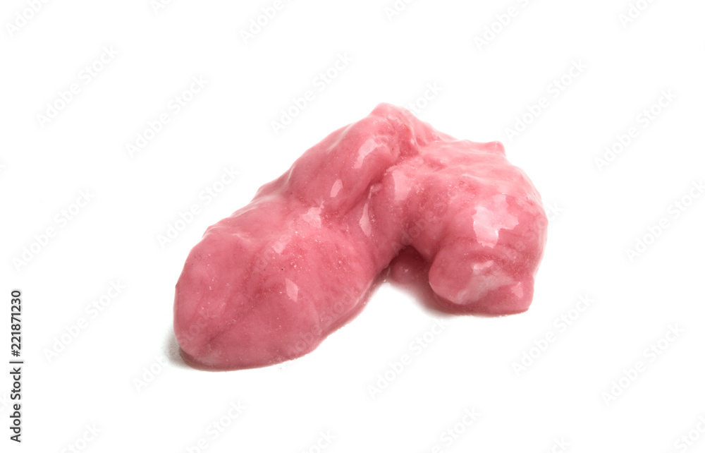 Poster chewing gum pink isolated