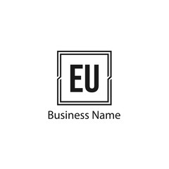 Initial Letter EU Logo Template Design