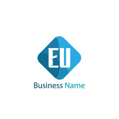 Initial Letter EU Logo Template Design