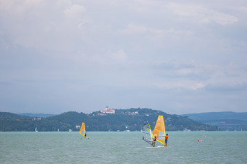 Windsurfing on Balaton lake