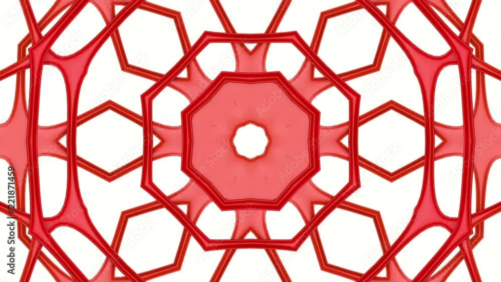 Poster geometric patterns of red color. abstract background. 3d rendering