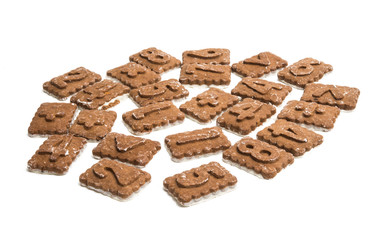 cookies with numbers isolated
