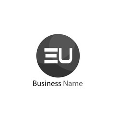 Initial Letter EU Logo Template Design