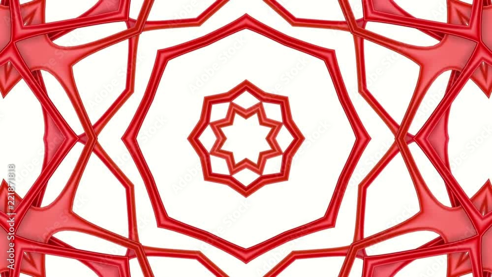 Poster geometric patterns of red color. abstract background. 3d rendering