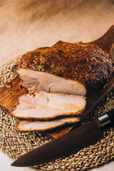 Piece of Christmas Pernil, roast pork