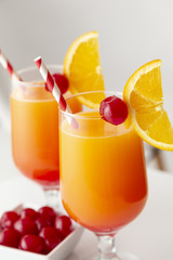 Tequila sunrise cocktails