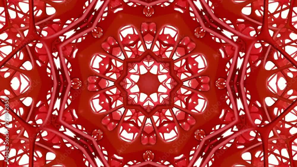 Poster geometric patterns of red color. abstract background. 3d rendering
