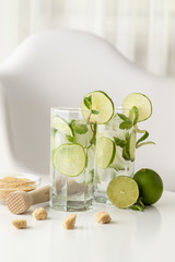 Cold mojito cocktails