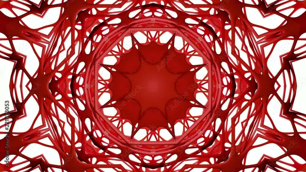 Poster geometric patterns of red color. abstract background. 3d rendering