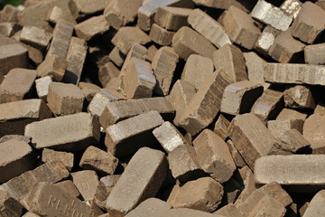 Briquettes - Heap of briquettes alternative fuels, raw material