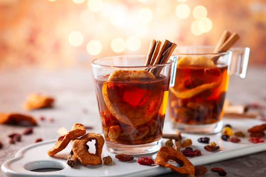 Drink with dried fruits and berries