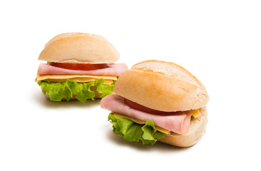 a sandwich with ham isolated
