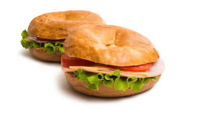a sandwich with ham isolated