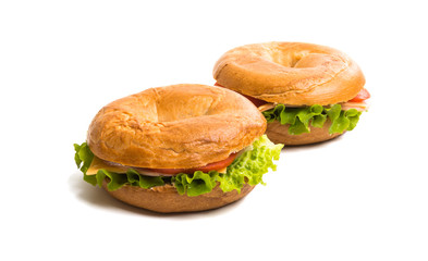 a sandwich with ham isolated