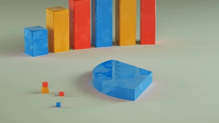 Economic colorful chart graphs