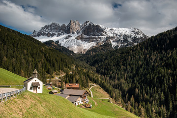 Fototapeta na wymiar Funes valley, Dolomites mountain