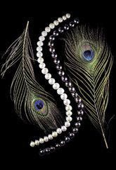 White and black pearls