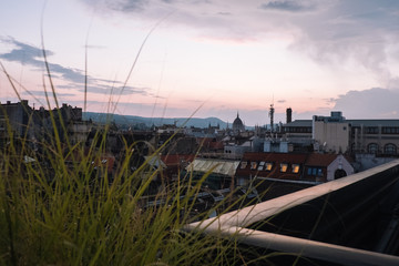 Aerial view of Budapest from a rooftop, Hungary	