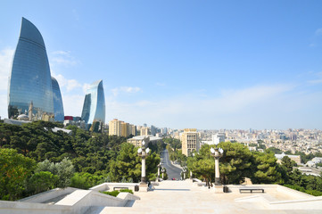 Baku, panoramic view from the mountain park