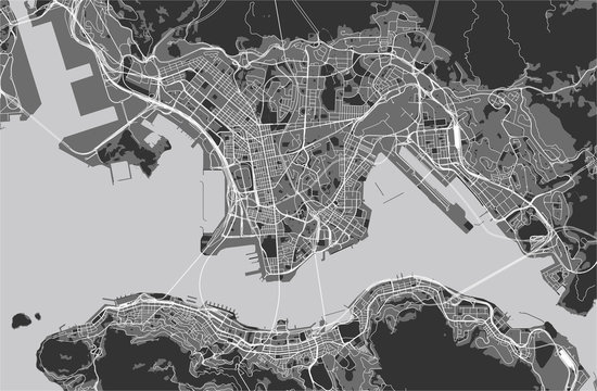 map of the city of Hong Kong, Special Administrative Region of the People's Republic of China