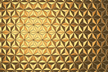 Abstract Gold Triangle Geometric Background 3d.