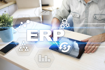 Enterprise resources planning business and technology concept.