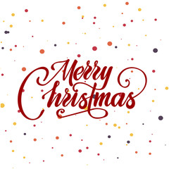 Merry christmas text vector on white background. Lettering for invitation, wedding and greeting card, prints and posters. Hand drawn inscription