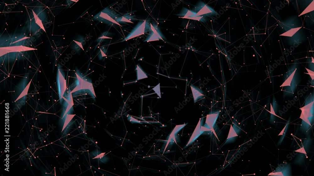 Poster stereoscopic effect. radial blur. computer graphics of moving particles. animated background. seamle