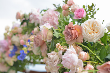 beautiful wedding decoration with flowers