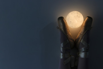 Ballerina legs with moon lamp
