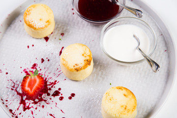 three small pancakes
