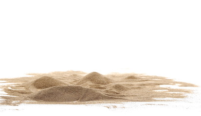 Obraz na płótnie Canvas Desert sand isolated on white background and texture, with clipping path
