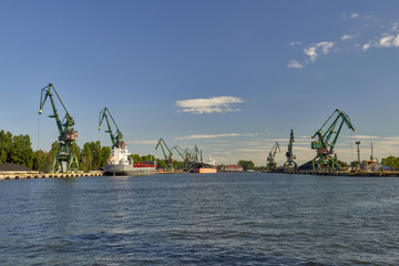 View of the port of Gdansk, Poland, fairway