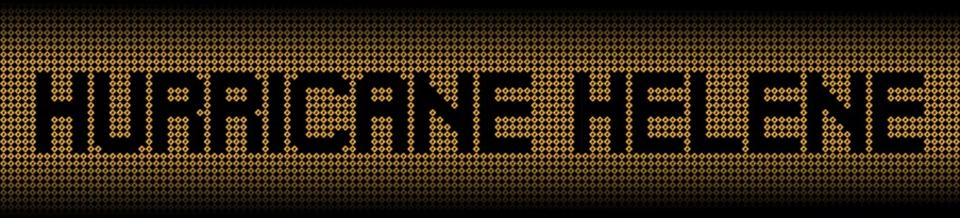 Hurricane Helene text on hurricane warning signs illustration