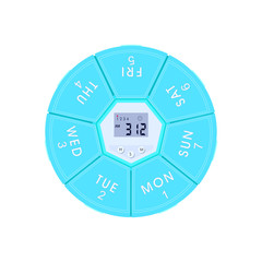 Weekly Pill Box Case Timer Alarm Clock Reminder Medicine Storage Dispenser