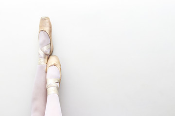 Dancer's legs, White background.