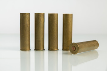 hunting cartridges, cartridges on white background, hunting ammunition	