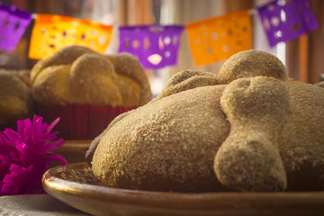 Pan de muerto tradición mexicana día de muertos