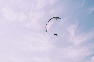 Slovenia. Slovenian Alps. Paragliding in mountains.