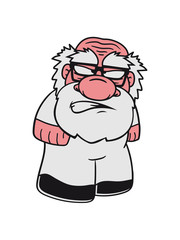 zwerg klein mini gesicht kopf böse verärgert wütend sauer schlechte laune opa großvater alt nerd lustig comic cartoon clipart