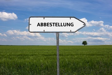 Neutrales Bild auf dem das Wort Abbestellung abgebildet ist. Abstrakte Illustration