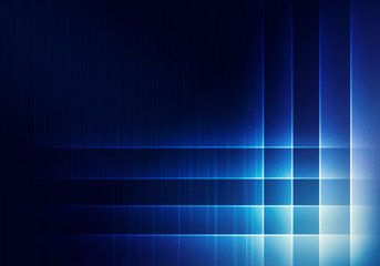 Blue abstract background with lines, neon light