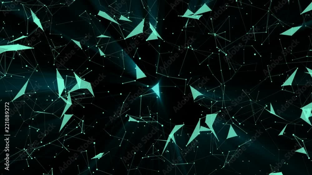 Poster blue glow. computer graphics of moving particles. animated background. seamless loop.animation of a 