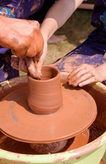 Ukrainian traditional handmade ceramic pots