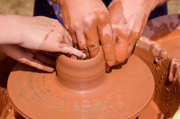 Ukrainian traditional handmade ceramic pots