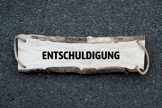 Neutrales Bild auf dem das Wort Entschuldigung abgebildet ist. Abstrakte Illustration